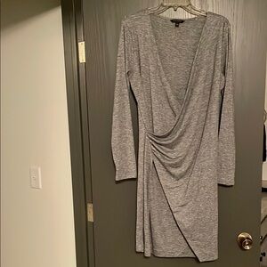Elegant Gray Wrap Dress